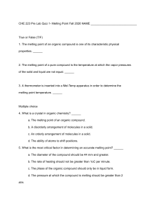 CHE 223 Pre-Lab Quiz 1: Melting Point Fall 2026