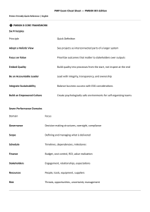 PMP Exam Cheat Sheet PMBOK 8th Edition