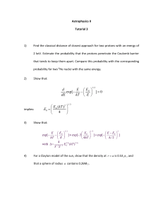 Astrophysics II Tutorial 3