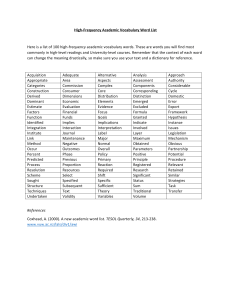 100 High-Frequency Academic Vocabulary Words