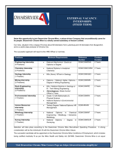 Dwarsrivier Chrome Mine Internships 2025