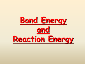 Bond Energy and Reaction Energy