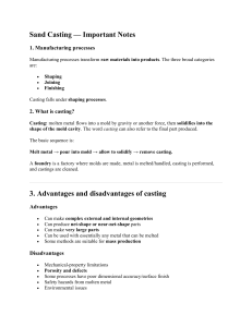 Sand Casting Important Notes: Manufacturing Process Guide