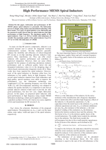 High Performance MEMS Spiral Inductors: Fabrication and Performance