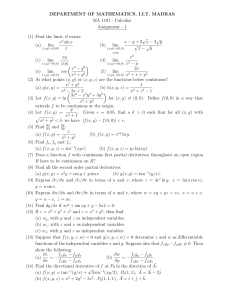 IIT Madras MA 1101 Calculus Assignment 1