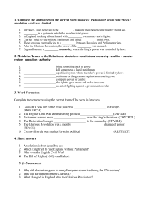 The Rise of Absolutism Worksheet - World History for Teens