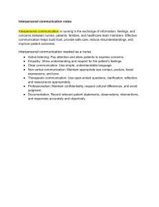 Interpersonal Communication in Nursing Notes
