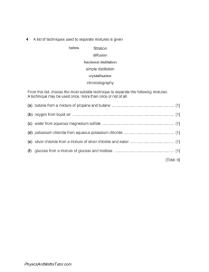 Separation Techniques Worksheet: Mixtures Questions