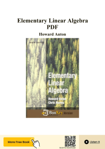 Elementary Linear Algebra by Howard Anton - Textbook Summary