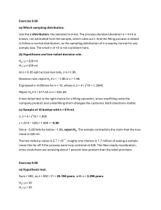 Statistical Hypothesis Testing Exercises