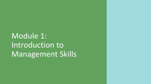 Introduction to Management Skills