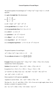 General Equation of Second Degree: Conic Sections