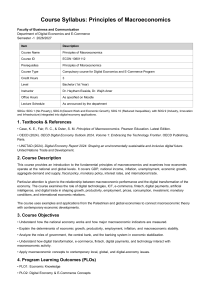 Principles of Macroeconomics Course Syllabus 2026/27