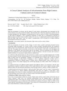 Cross-Cultural Analysis of Advertisements
