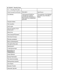 AP US Government Reading Guide Ch. 1