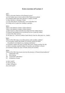 Extra Exercises for Lecture 1: Financial Sector Basics
