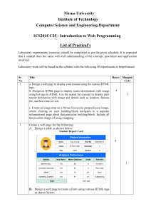 Nirma University Web Programming Practical List