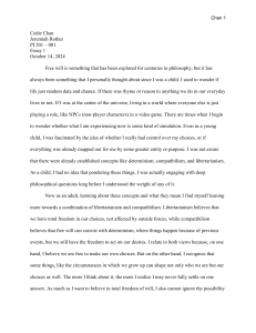 Free Will: An Essay on Determinism, Compatibilism, and Libertarianism