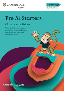 Pre A1 Starters Classroom Activities