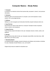 Computer Basics Study Notes