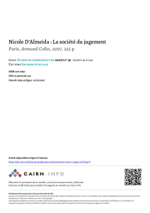 Nicole D'Almeida : La soci&eacute;t&eacute; du jugement - Recension
