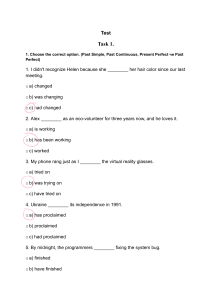 English Grammar Test: Tenses and Usage