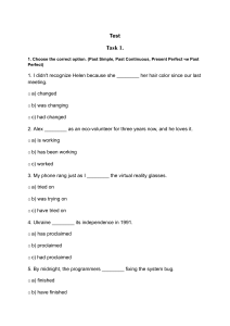 English Grammar Test: Tenses & Essay