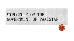 Structure of Pakistan's Government: Legislative, Executive, Judicial