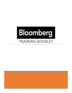 Bloomberg Training Booklet: Guide to Terminal Functions