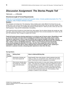 The Canterbury Tales Discussion: Stories People Tell