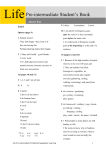 Life Pre-intermediate Student's Book Answer Key Unit 1
