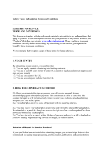 Yellow Talent Subscription Terms and Conditions
