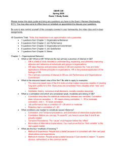 OBHR 330 Exam 1 Study Guide: Spring 2026