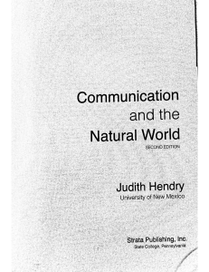 Communication and the Natural World Textbook