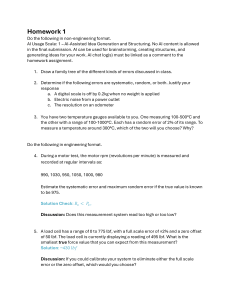 Homework 1: Measurement Errors & Instrumentation Problems
