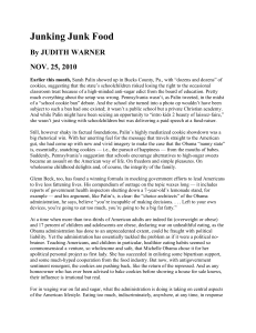 Junking Junk Food: Public Health and Nutrition Policy