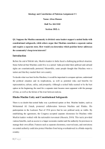 Ideology and Constitution of Pakistan Assignment