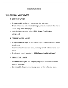Website Authoring: Web Development Layers (HTML, CSS, JavaScript)