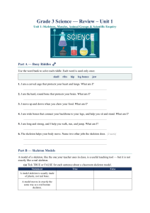Grade 3 Science Review Unit 1: Skeletons, Muscles, Animal Groups
