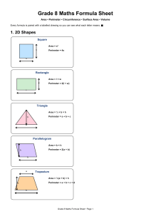 Arkusz formuł matematyki dla klasy 8