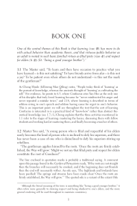 Confucius Analects Book One: Learning and Virtue