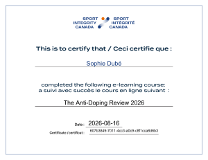 Anti-Doping Review 2026 Certificate - Sport Integrity Canada