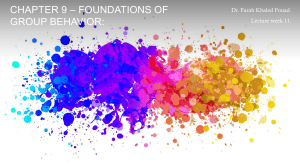 Foundations of Group Behavior Lecture Notes