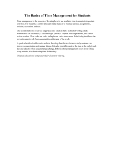 Time Management Basics for Students