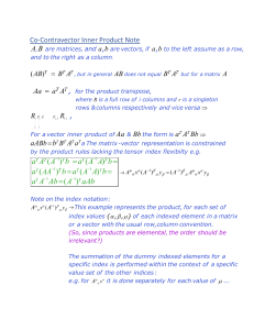 Co-Contravector Inner Product Note