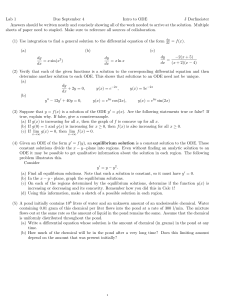 Intro to ODE Lab 1: Differential Equations Problems