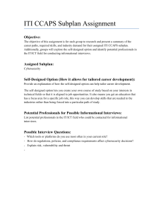 ITI CCAPS Cybersecurity Subplan Assignment