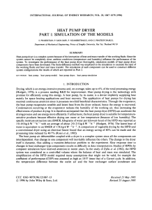 Heat Pump Dryer Part 1: Simulation Models