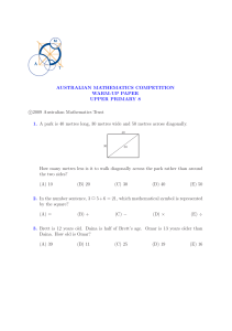 Australian Mathematics Competition Warm-Up Paper Upper Primary 8