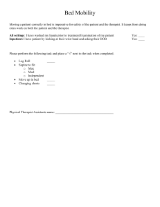 Bed Mobility Checklist for Physical Therapy